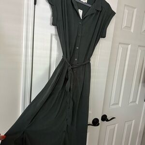 Lou & Grey Green Buttoned Tie Front Sundress